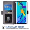 thumbnail image 2 of Huawei P30 Pro Wallet Case Huawei P30 Pro Cover Premium PU Leather Folio Flip Notebook Cover Vogue Business with Credit Slots Wallet Case for Huawei P30 Pro - Gray, 2 of 5