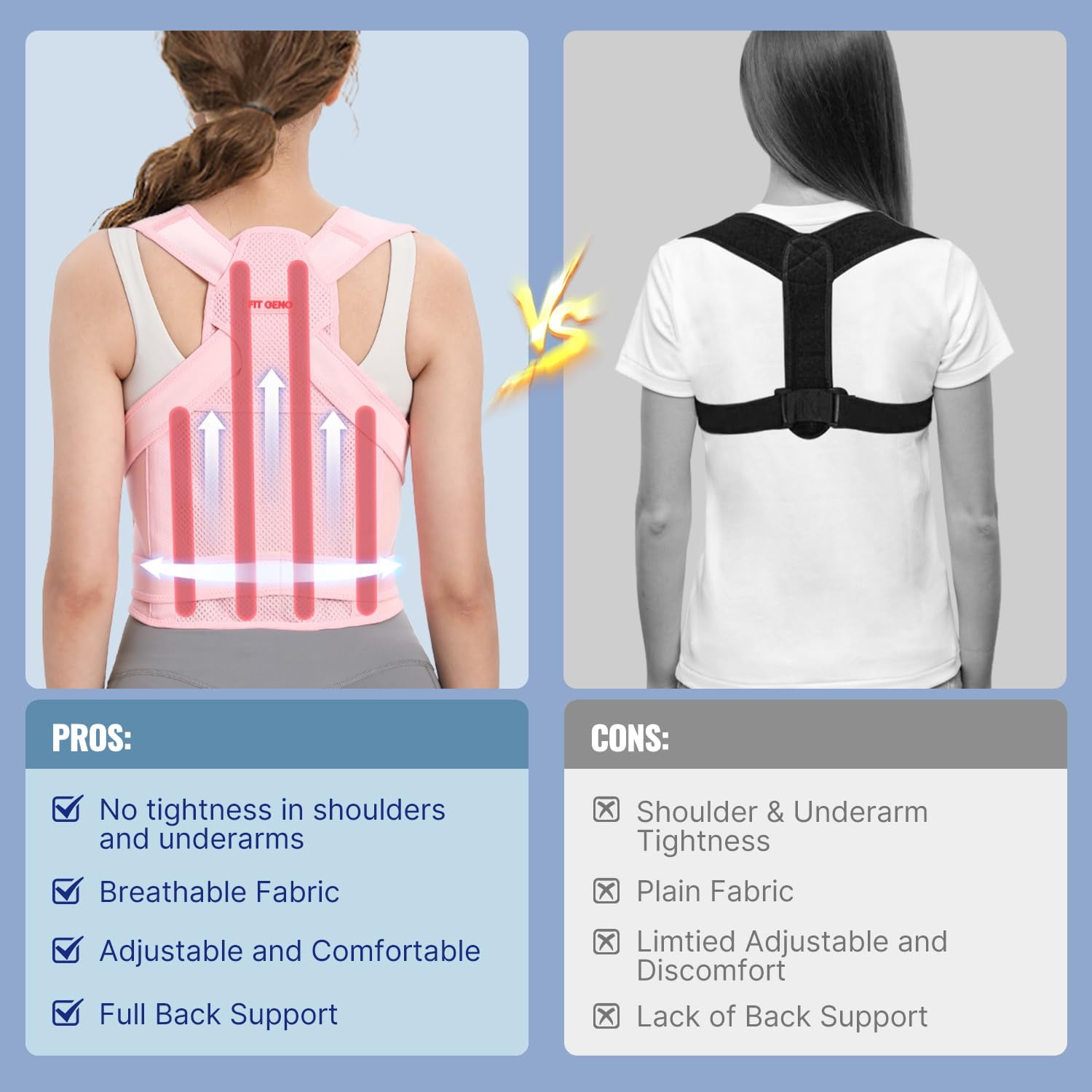 Back Brace Posture Corrector for Women and Men, Back Straightener Posture Corrector, Scoliosis and Hunchback Correction, Back Pain, Spine Corrector, Support, Adjustable Posture Trainer,Pink Small