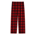 thumbnail image 4 of Utoimkio Unisex Boys Girls Pajama Pants Sleep Pants Soft Elastic Waisted Kids Pajama Bottoms Plaid Print Lounge Pants with Pockets for Little Boy Girls 4-14 Years, 4 of 4