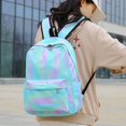 thumbnail image 3 of AMERTEER 3Pcs Tie-Dye Backpack for Student Bookbag Set with Lunch Box Pencil Case(Purple), 3 of 7