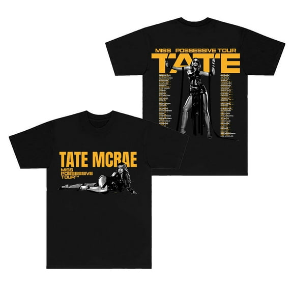 Tate McRae Miss Possessive Tour Dates T-Shirts Cosplay Women Men Fashion HipHop Short Sleeve Tee