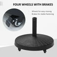 thumbnail image 6 of Outsunny 50 lbs. Umbrella Base, 20.5" Round Heavy Duty Umbrella Stand for 1.5" or 2" Umbrella Poles, Patio Market Stand, Black, 6 of 10