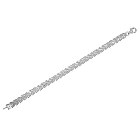 Simply Silver Sterling Silver Chevron Leaf Bracelet