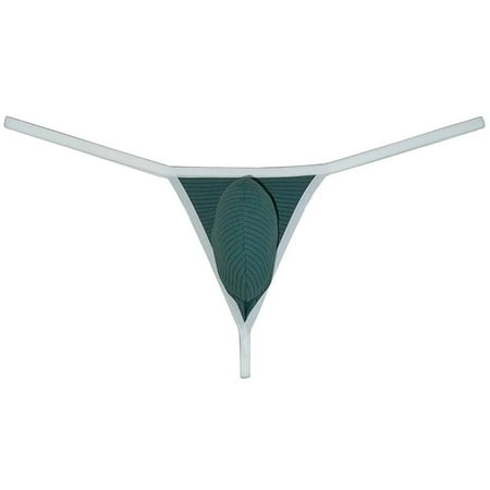 Men s Micro Bikini Thong Pouch Enhancing Lingerie Breathable G-String Underwear Skimpy Tangas Dark Green L