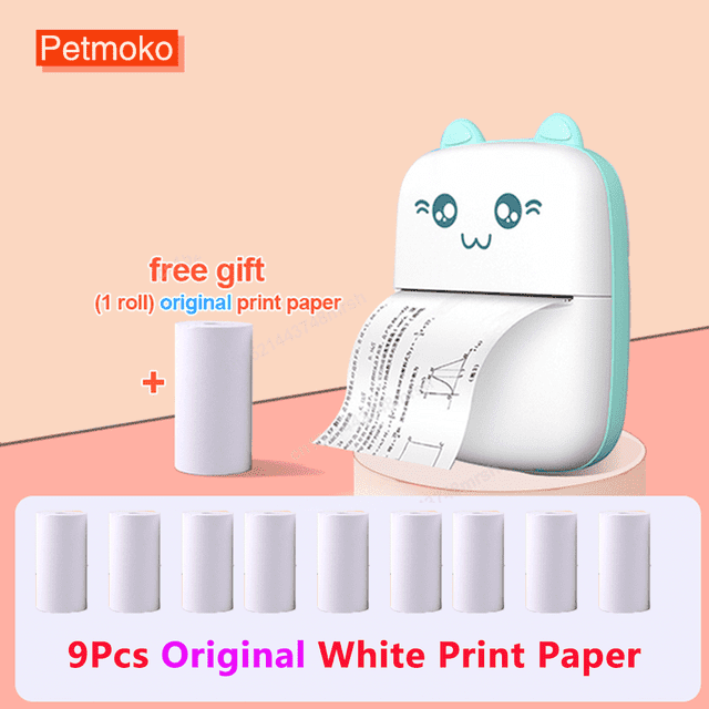 MesaSe Mini Portable Thermal Printer TIKTOK Gifts for Kids Pocket Printer for Pictures/Retro-Style Photos/Notes/Lists/Label/Memo/QR Codes Bluetooth Wireless Smart Printer with Android