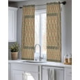 thumbnail image 5 of Sage Green Boho Sheer Curtains 39 Inch Length 2 Panels Set for Living Room/Bedroom, Vintage Ethnic Tribe Abstract Art Floral Kitchen Curtains Grommet Semi-Sheer Curtains Window Treatments 27.5"x39"x2, 5 of 7