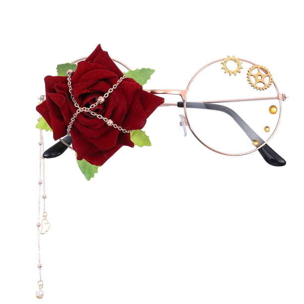EeaseMX Accesorios para gafas Lolita Steampunk Cosplay Gafas retro para fiesta