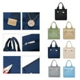 thumbnail image 5 of Canvas Tote Bag for Women Foldable Tote Bag with Zipper Travel Large Shoulder Bag Handbag for Work Large Capacity Portable Messenger Bag Blue, 5 of 9