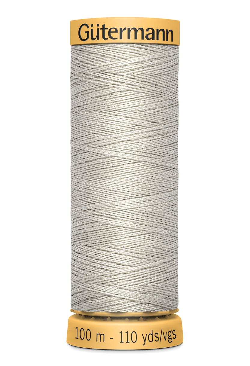 Gutermann Natürliches Baumwoll-Gewinde – 100% Mercerisierte Baumwolle, 110 Yards (ca. 100 M), Farbe Bone