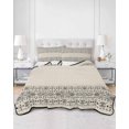 thumbnail image 3 of Beige Black Boho Twin Size Down Alternative Comforter, Lightweight Comforter Quilt Bedding Set with Pillow Shams Vintage Ethnic Tribe Abstract Art All Seasons Bed Comforter Duvet Insert 68"x86", 3 of 7