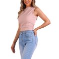 thumbnail image 4 of INSPIRE CHIC Waffle Knit Vest for Women's Casual Fitted Sleeveless Crew Neck Tank Top Pink S, 4 of 4