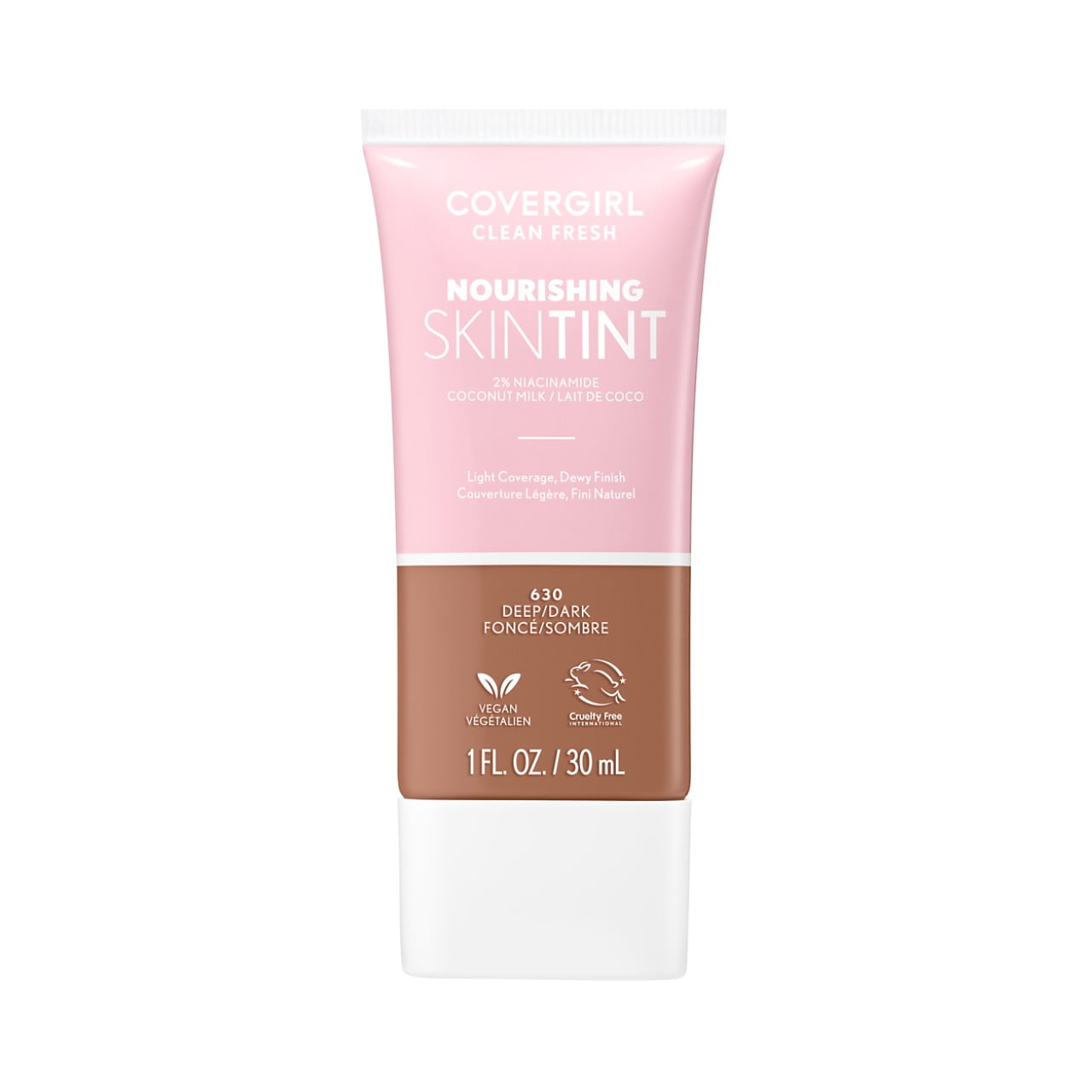 (3 pack) COVERGIRL Clean Fresh Nourishing Skin Tint, Dewy Finish, Deep/ Dark, 1 fl oz (Packaging May Vary)