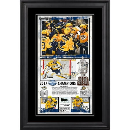 Nashville Predators Framed 10" x 18" 2017 NHL Western Conference Champions Collage with a Piece of Game-Used Puck - No Size