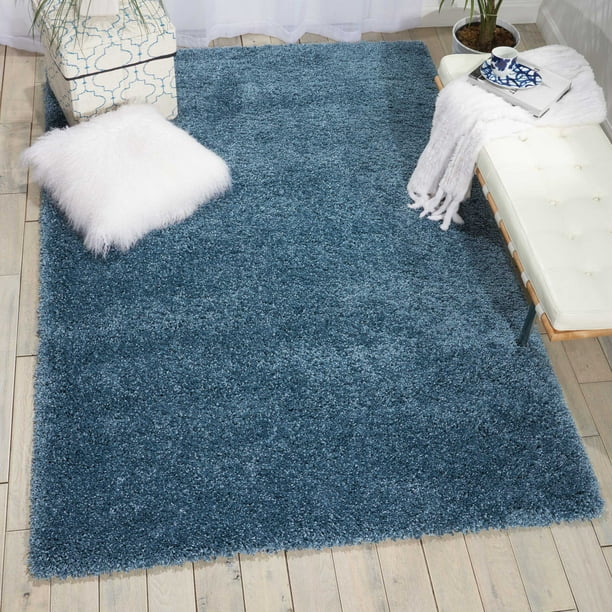 Nourison Amore Solid Slate Blue Area Rug - Walmart.com - Walmart.com