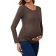 thumbnail image 4 of INSPIRE CHIC Camisetas de Maternidad con Fruncidos para Mujeres, Camisas de Manga Larga, Blusas Casuales, Camiseta Básica, Ropa 2025 Pequeña Café, 4 of 6