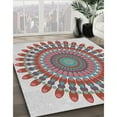 thumbnail image 3 of Ahgly Company Machine Washable Indoor Square Transitional Cherry Red Area Rugs, 5' Square, 3 of 7