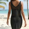 thumbnail image 5 of Karight Womens Crochet Knit Swimsuit Cover Up Sleeveless V-Neck Bodycon Mini Dress Hollow Out Beach Coverup for Vacation, 5 of 5