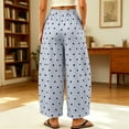 thumbnail image 4 of acuever Women's Polka Dot Wide Leg Pants - High Waisted Loose Fit Casual Trousers All-Match Women's Pants, 4 of 6