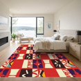 thumbnail image 3 of ODIKA 2'x3' Machine Washable Non-Slip Area Rug, Aztec Inspired Checkered Design High Traffic Rug, Red, 917794, 3 of 7