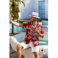 thumbnail image 5 of COOFANDY Mens Hawaiian Shirt Short Sleeve Button Down Shirt Summer Beach Shirt, 5 of 6
