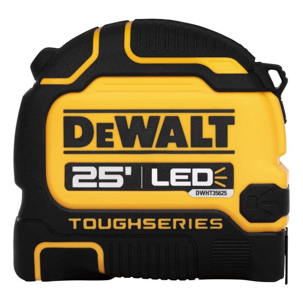 Cinta métrica DEWALT de 7,5 m con iluminación LED Tough Series