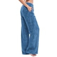thumbnail image 2 of Women's Fleece Pajama Pants Mid Weight Warm Lounge Bottoms Drawstring Elastic Waist Casual Soft Sleepwear, 2 of 7