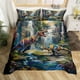 thumbnail image 1 of Juego de Funda Nórdica King Size,Árboles de pino de montaña Waterfall Bedding Set,Niños Niñas, 1 of 6
