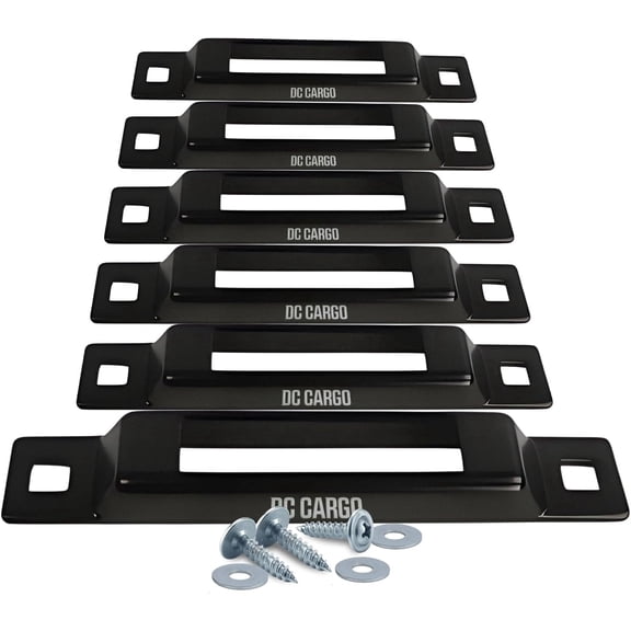 DC Cargo 1-Slot E-Track Cargo Tie-Down Anchor | 6 Pack | Mini Powder-Coated Steel