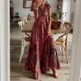 thumbnail image 1 of WILLBEST Vestidos de Mujer Vestido de Noche Largo de Manga Corta de Verano para Mujer Vestido Largo Informal de Fiesta con Flores y Corte Skater Grande​​, 1 of 2