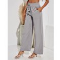 thumbnail image 3 of Pantalones largos de salón, pantalones de pierna ancha para mujer, pantalones casuales de cintura alta, pantalones de playa con cintura elástica, rendimiento inigualable, 3 of 6