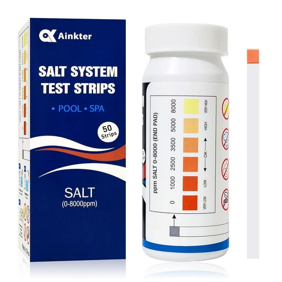 Saltwater Pool Test Strips for Spa Hot Tub 0-8000 ppm Range Fast Accurate 50 Strips