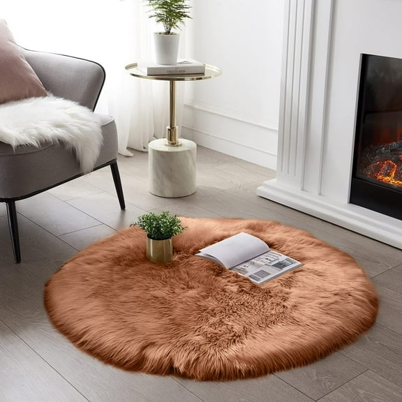 Sanmadrola Area Rugs for Living Room Bed Room Rugs Faux Fur Rug Faux Sheepskin Indoor Shag Area Rug Coffee