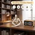 thumbnail image 5 of Abstract Reading ThinkerStatue – Modern Art Figurine for Home & Office Decoration, Beige, 5 of 6