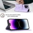 thumbnail image 4 of Nalacover Wallet Case for iPhone 14 Pro, Skin-Friendly PU Leather Shoulder Strap Lanyard Crossbody Magnetic Clasp Flip Folio Cover with Card Slots Holder Kickstand Shockproof Case,Purple, 4 of 9