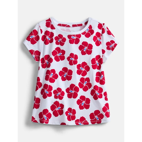 Wonder Nation Girls Kid Tough Tee with Short Sleeves, Sizes 4-18 & Plus