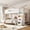 White + MDF + Pine + Plywood, variant on Twin/Twin XL over Full Bunk Bed with Built-in Wardrobe and Storage Spaces, Solid Wood Bunk Bed with Guardrails, Childlike Rock Climbing and Full Upgraded Slats Design, Natural