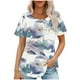 thumbnail image 2 of Fiudx Tops para Mujer Top Estampado con Cuello Redondo y Manga Corta Informal para Mujer a La Moda, 2 of 6
