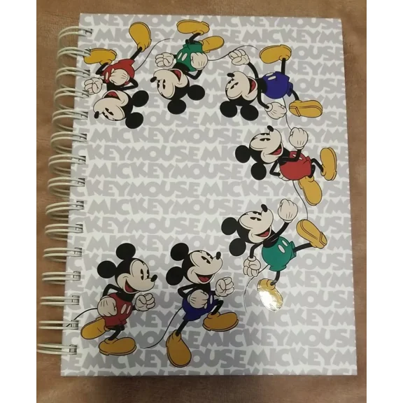 Disney Parks Mickey Mouse Lined Journal Spiral Notebook Hardcover Cute
