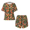 thumbnail image 4 of Lsque Fruits Peach Women's Short-Sleeved Pajama Set - 2 Piece Soft and Lightweight Sleepwear Set-Medium, 4 of 9