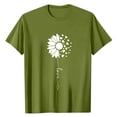 thumbnail image 3 of NAMTYQX Shirts for Women Soft Plus Size Graphic Stretchy Print Round Neck Baggy Short Sleeve Trendy Women's Blouses Army Green Size XL, 3 of 5