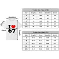 thumbnail image 2 of I Love 67 Heart Print Casual Tee For Men Women Birthday Gift Party Wear S OdeJous Cotton White, 2 of 5