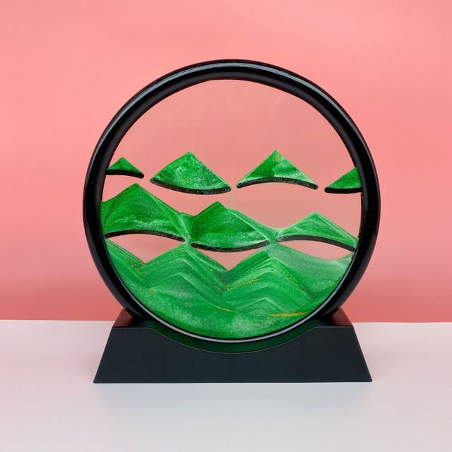 UMMH Moving Sand Art Picture Round Glass Quicksand 3D Deep Sea Sandscape Hourglass Flowing Sand