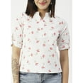 thumbnail image 4 of Moomaya Printed Cotton Top, Regular Fit Cotton Elbow Sleeve Casual Tunic Blouse, 4 of 8