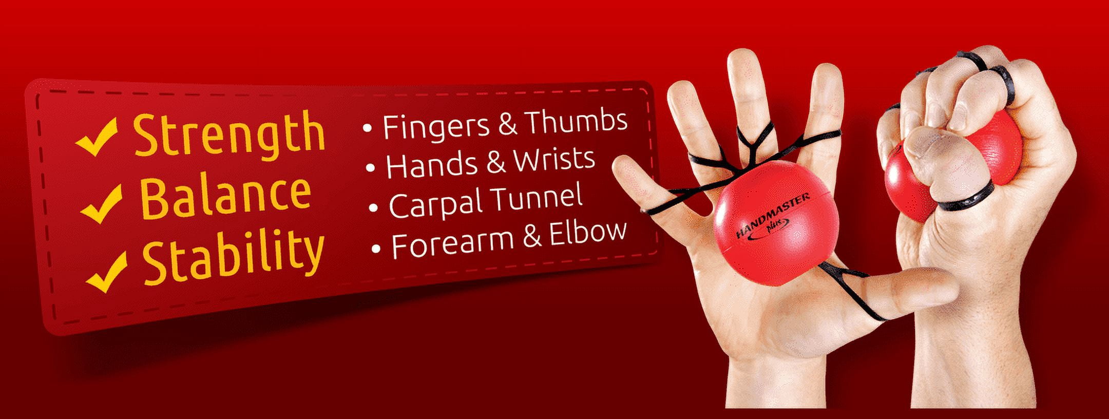 HandMaster Plus 2-Pack Exerciser Set for Post-Treatment Recovery and Training for Stability & Performance of the Finger, Thumb, Hand, Wrist, Carpal Tunnel, Forearm & Elbow.