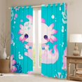 thumbnail image 2 of Homewish Cartoon Axolotl Blackout Curtains Set of 2 (52x84 Each) for Preppy Child,Pink Blue Window Curtains,Kawaii Animal Salamander Curtains and Drapes,Lightweight Room Decor, 2 of 6