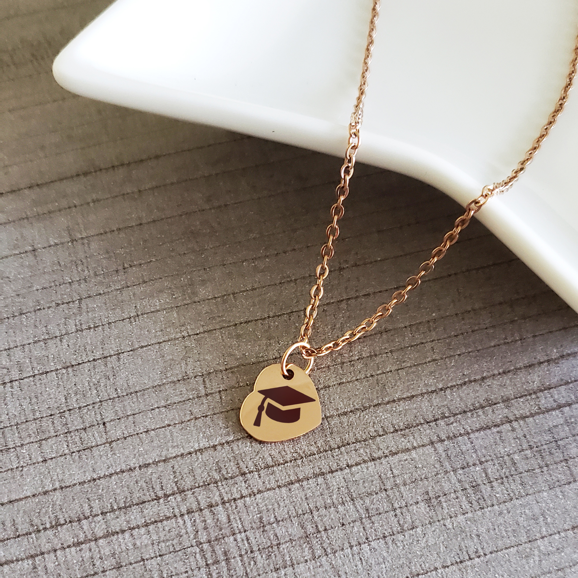 Anavia High School Graduation Gift Ideas - 2021 College Graduation Gift for Her - Congratulations On Your Graduation - Stainless Steel Heart  Bachelor Cap Necklace