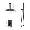 thumbnail image 6 of 15.7 Inch Ceiling Mount Matte Black Shower System Bathroom Luxury Rain Mixer Shower Combo Set Ceiling Rainfall Shower Head System (Complete Contain Shower Faucet Rough-in Valve Body and Trim), 6 of 8