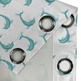 thumbnail image 4 of Ambesonne Aqua Grommet Curtain, Jumping Dolphin Mammals, 50" x 96", Aqua White, 4 of 6