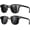 2pack Black+gold, variant on Classic Polarized Sunglasses for Men and Women Retro Style Semi Rimless Frame Sun Glasses  UV Protection Goggles