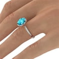 thumbnail image 3 of Aquamarine 2.50 ctw Ring with Diamonds 14K Rose Gold Flower Vintage Halo, 3 of 6